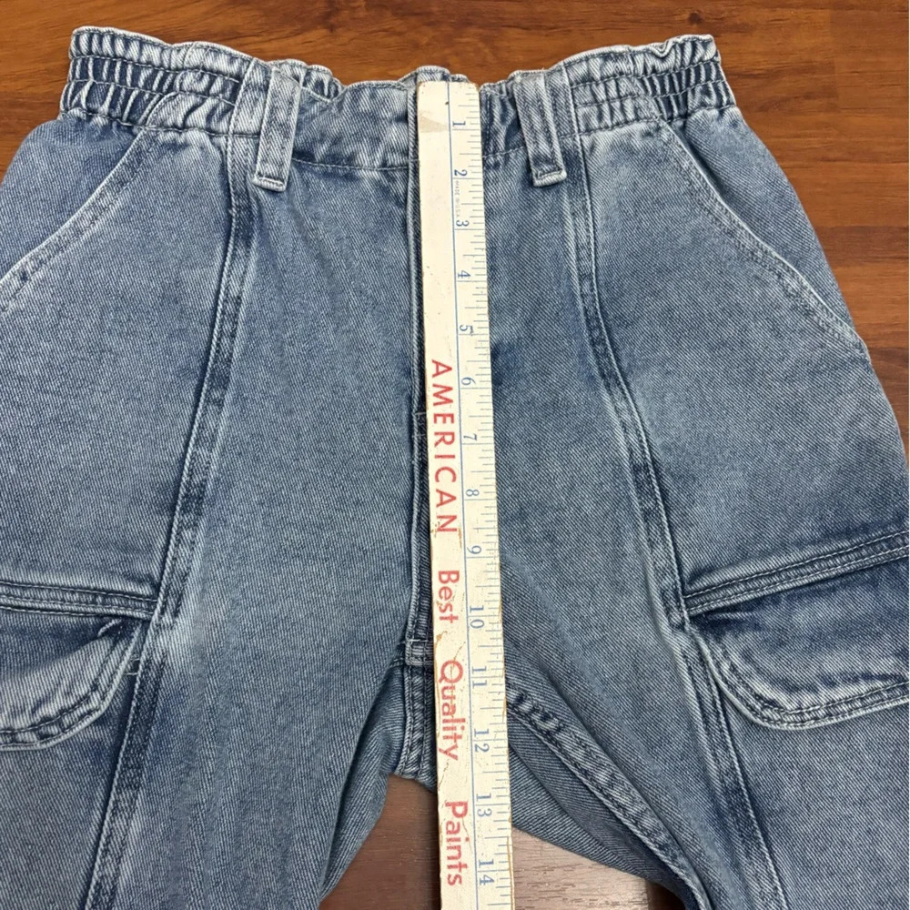 Pacsun Cargo Jeans Elastic Waist Tapered Leg Retro Utility Pants Size Small - Picture 7 of 11